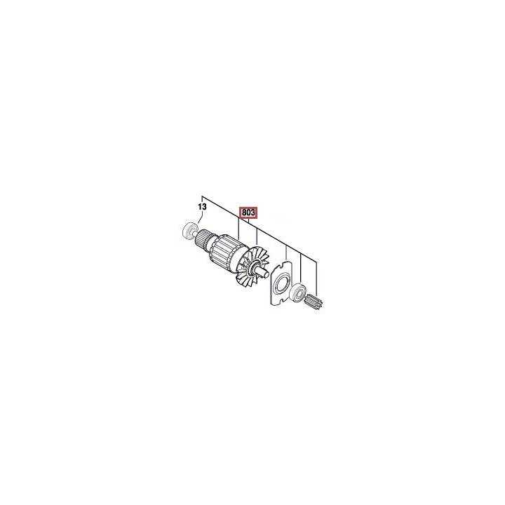 Induit Bosch pour GBH 36 VF-LI (3 611 J01 R00)