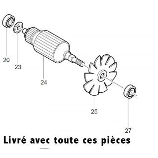 Induit 512469-1 pour scie circulaire Makita 5801B