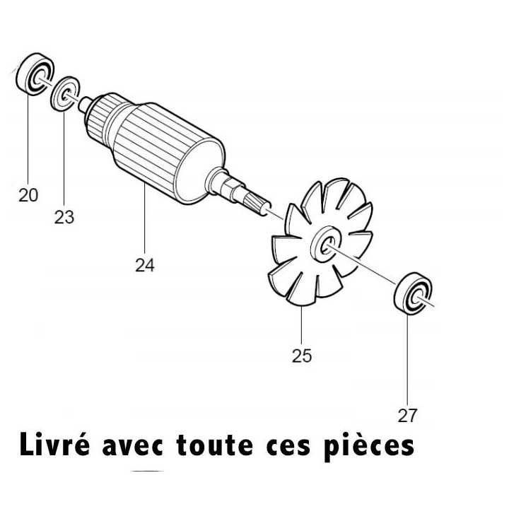 Induit 512469-1 pour scie circulaire Makita 5801B