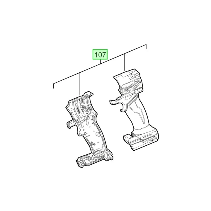 Carcasse complète visseuse à chocs Milwaukee M18 FID3 - 4931494823