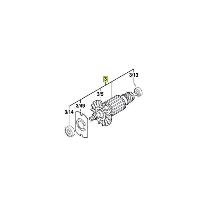 Induit/Moteur perforateur Bosch GBH 2-26, GBH 2400, GBH 2600