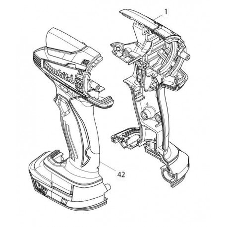 Carcasse 187114-3 visseuse à choc Makita BTD134, DTD134