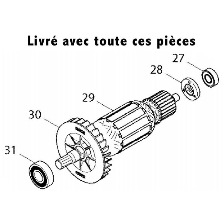 Induit 513838-9 scie circulaire Makita HS6101