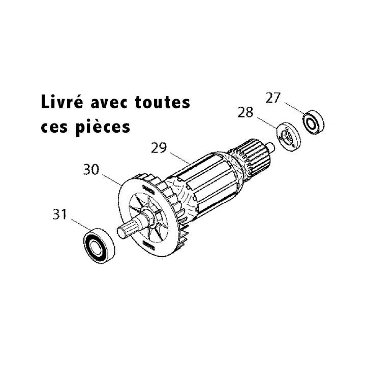 Induit 513828-2 pour scie circulaire Makita HS7101