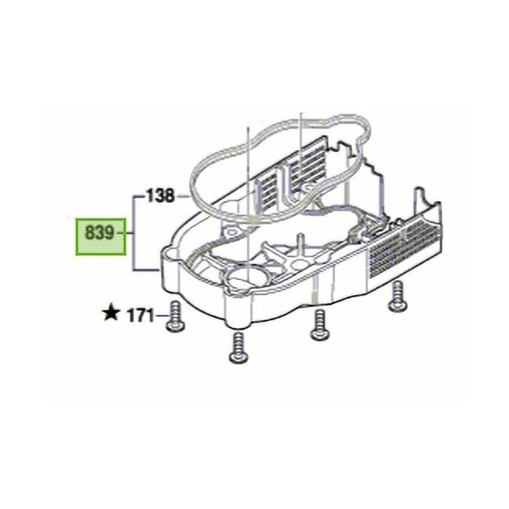 Couvercle d'engrenage 1 617 000 489 marteau Bosch GSH 16-28
