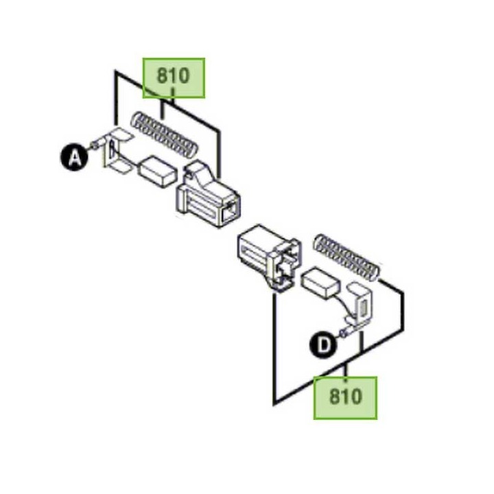 Porte charbons + charbons scie Skil 5366, 5266, 5866, 5766, 5250-80