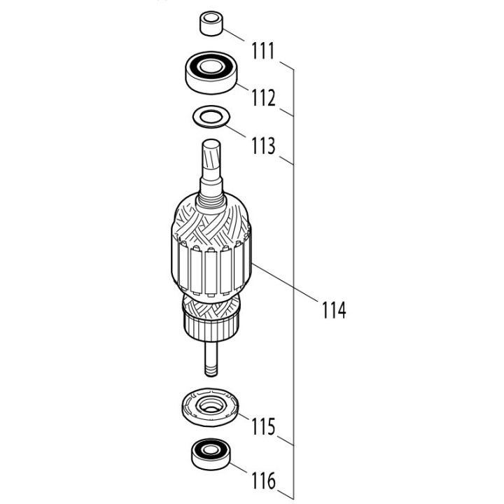 Induit 517898-3 perforateur/burineur Makita HR5202C, HR5212C