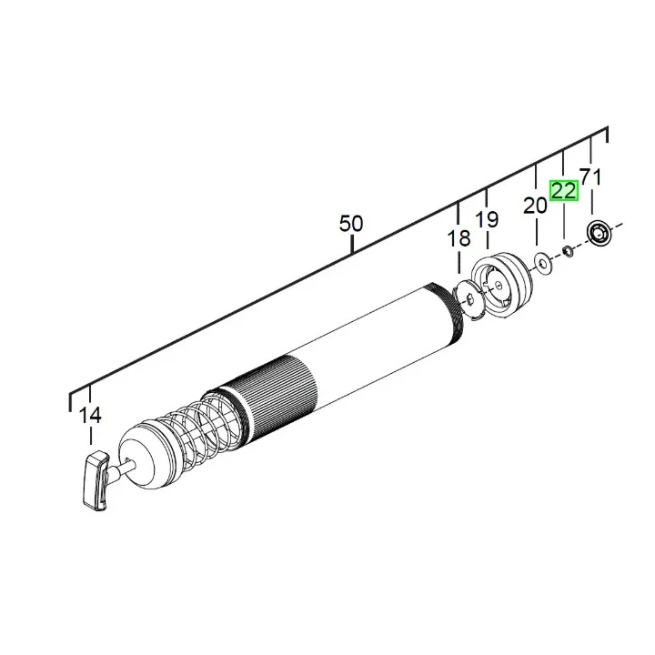Tube cartouche complet pompe à graisse Milwaukee M12GG - 4931435659