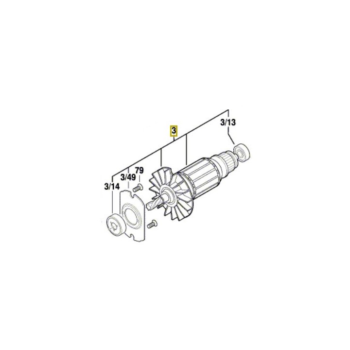 Induit perforateur Bosch GBH 2-28, GBH 2-28 DV, GBH 2-28 DFV, GBH 2-28 F
