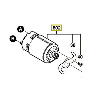 Moteur à courant continu pour perceuse visseuse Bosch GSR 14.4-2-LI