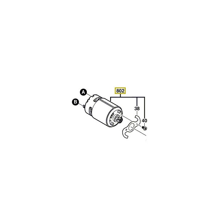Moteur à courant continu pour perceuse visseuse Bosch GSR 14.4-2-LI