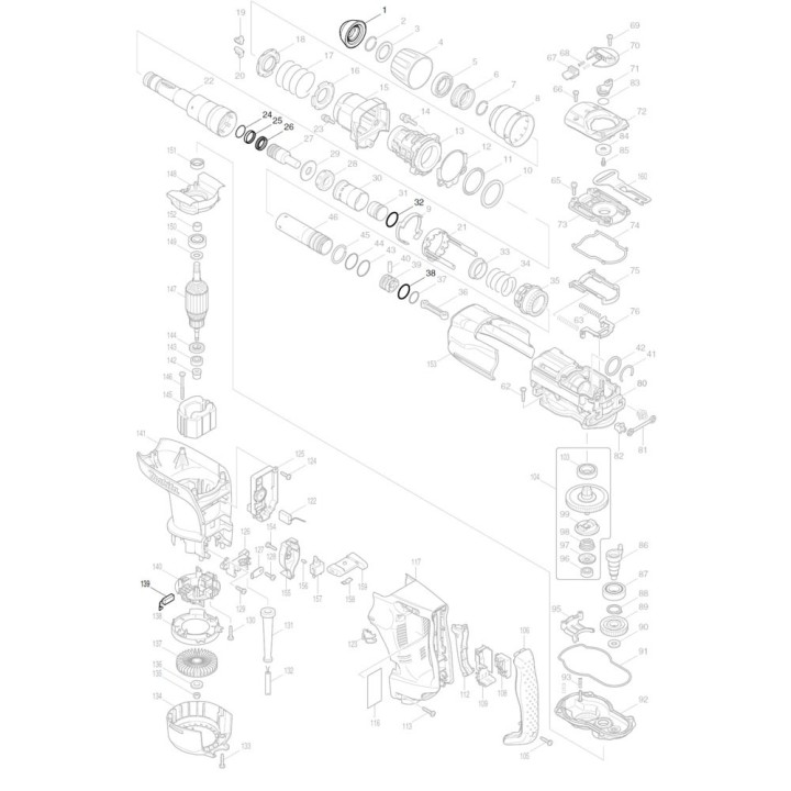 Kit de joint perforateur Makita HR4001C, HR4002, HR4010C, HR4011C - 195195-3