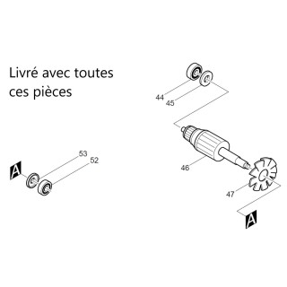 Induit 513388-4 rabot de charpente Makita 1805B, 1806B