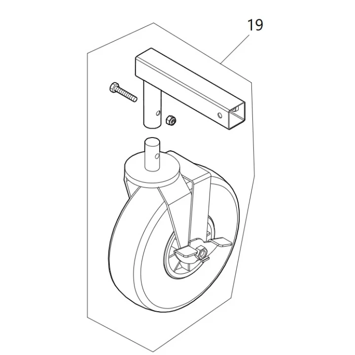 Roue arrière complète brouette à batterie Makita DCU180 -127092-5