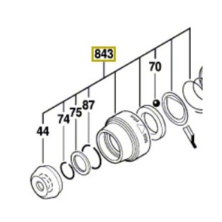 Manchon protection mandrin GBH 2-22, GBH 2-23, PBH 2800 RE, PBH 2900