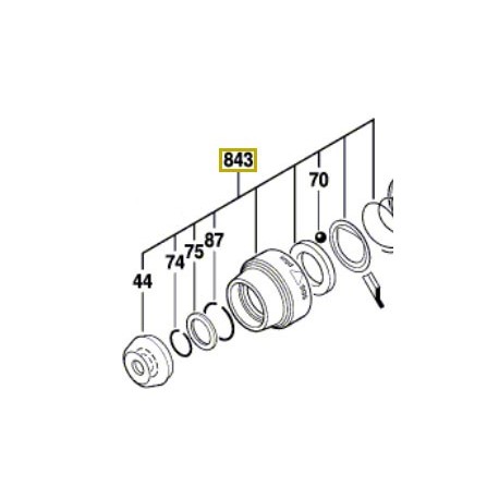 Manchon protection mandrin GBH 2-22, GBH 2-23, PBH 2800 RE, PBH 2900