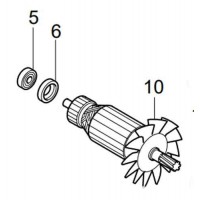 Induit Makita pour tronçonneuse à métaux LC1230