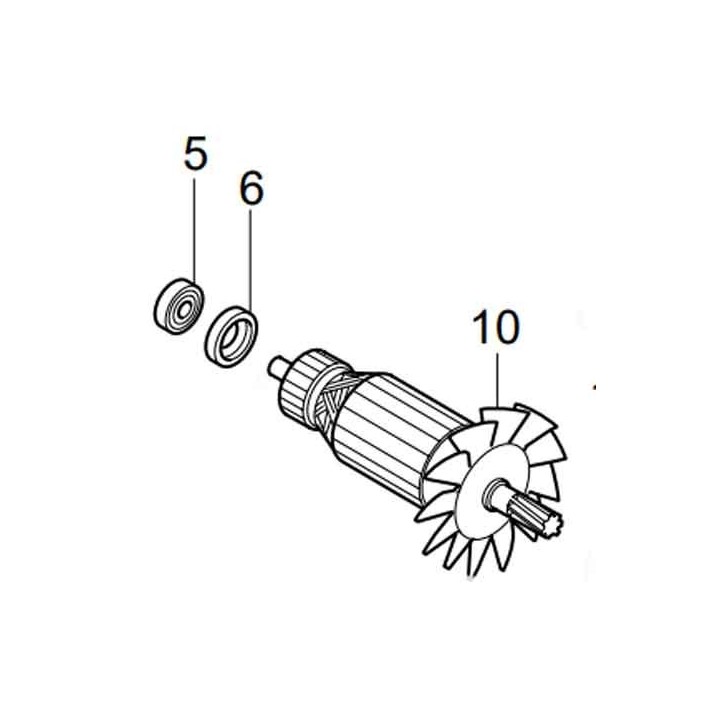 Induit Makita pour tronçonneuse à métaux LC1230