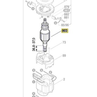 Induit Bosch 1 614 011 139 pour marteau piqueur Bosch GSH 27 VC