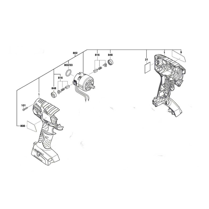 Moteur Bosch 2 609 199 313 visseuse à choc GDR 18 V-LI, GDS 18 V-LI