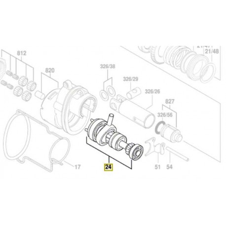 Arbre intermédiaire 1 607 000 D10 Bosch pour GBH 18 V-LI, GBH 36 V-LI 