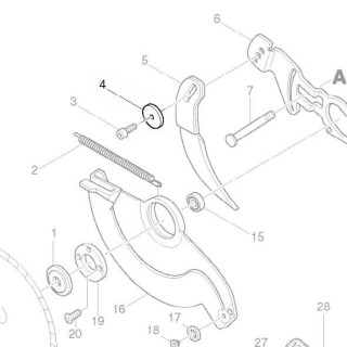 Rondelle plate 8 (267123-9) pour couteau diviseur scie Makita 5903R