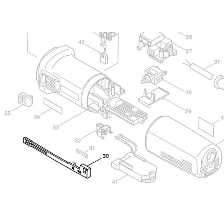 Tige 417186-7 meuleuse Makita 9564, 9565, 9565CV, 9566CV, SG1250