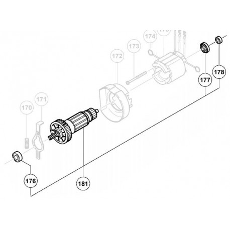 Induit 360839E pour scie à onglet Hitachi : C 8FSE, C 8FSHE