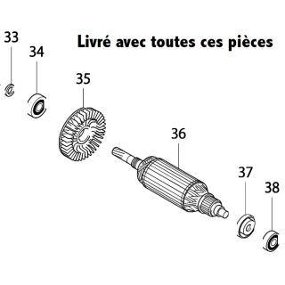 Induit Makita DP4011, HP2050, HP2050F, HP2051, HP2051F - 517414-1