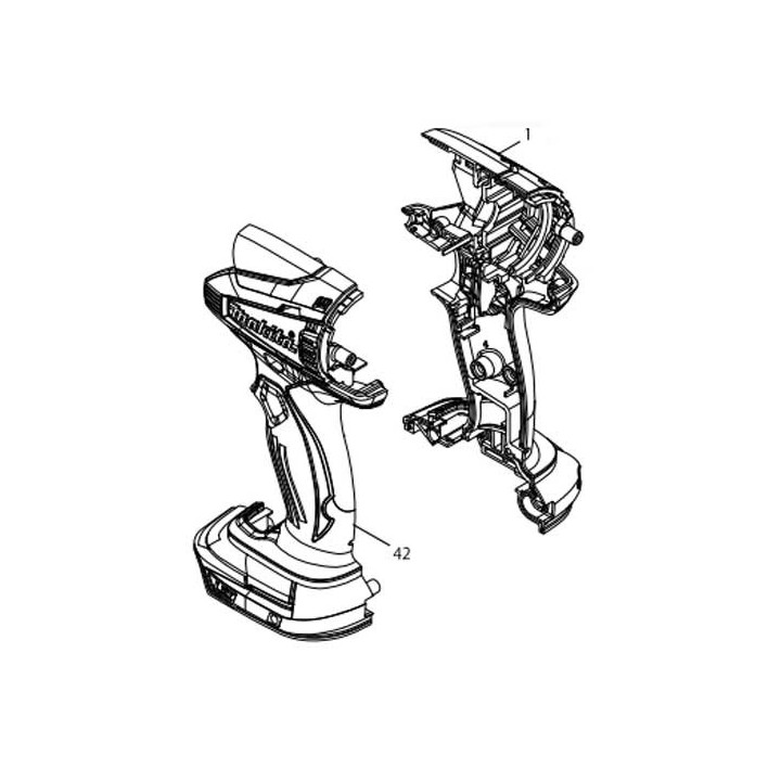 Jeu de carcasse 187116-9 visseuse Makita BTD146, DTD146