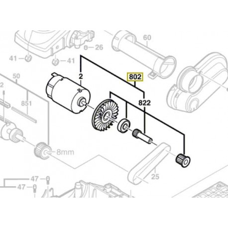 Moteur 2 607 022 251 rabot Bosch GHO 14,4 V - 0 601 595 420