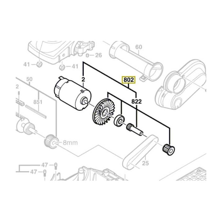 Moteur 2 607 022 251 rabot Bosch GHO 14,4 V - 0 601 595 420
