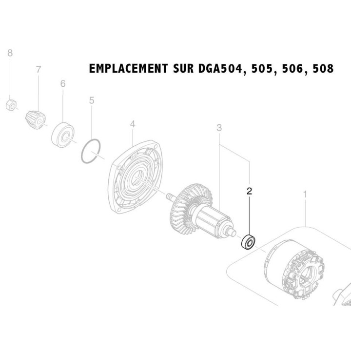 Roulement Makita 210469-4 et 210034-7 meuleuse DGA506, DGA508, 9558