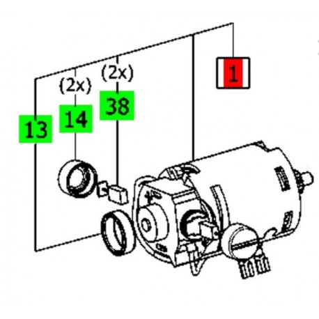 Moteur 491828 perceuse-visseuse Festool TDK 12