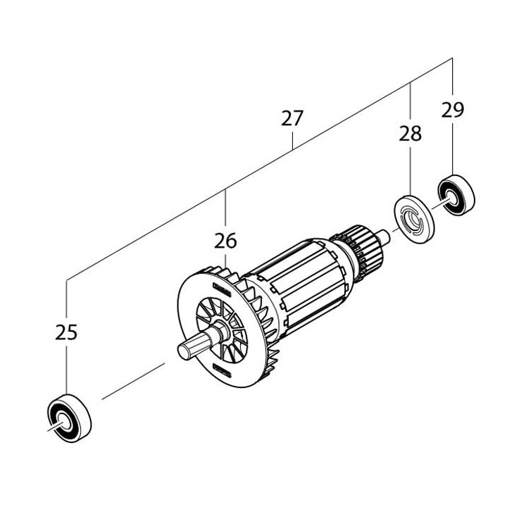 Induit 513909-2 pour scie circulaire Makita HS7601