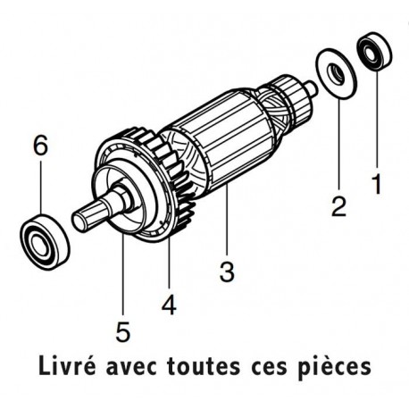 Induit 513678-5 pour scie plongeante Makita CA5000, SP6000