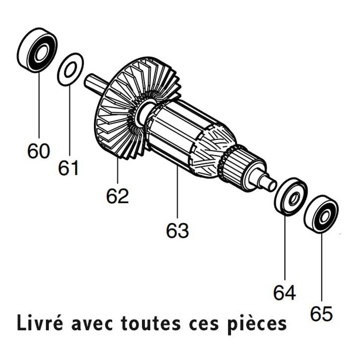 Induit 515284-2 pour perforateur Makita HR2230