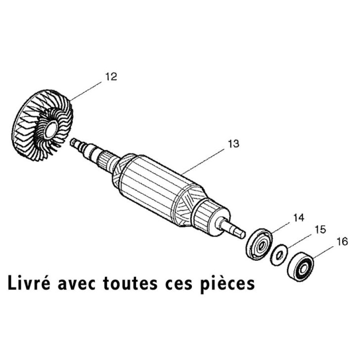Induit 515208-8 meuleuse 9566CV 9566CVR rainureuse SG1250 SG1251