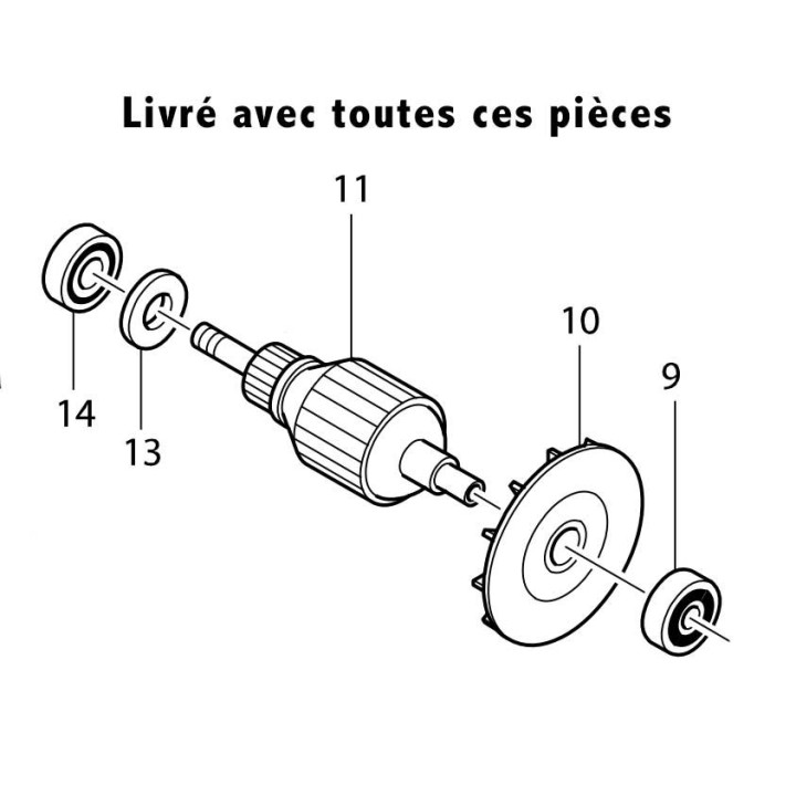 Induit 514205-1 ponceuse à bande Makita 9401, 9402