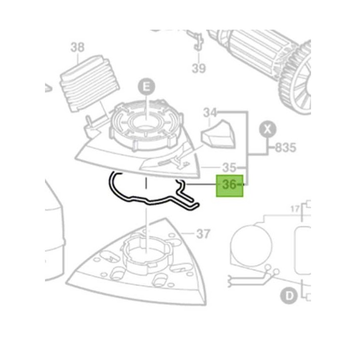 Ressort 2 604 680 000 ponceuse Bosch GDA 280 E, PDA 180 E, PDA 240 E