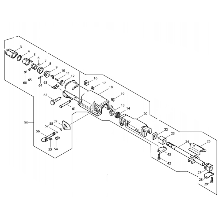 Porte lame scie sabre Makita JR3060T, JR3070CT - 127400-0, 125524-6