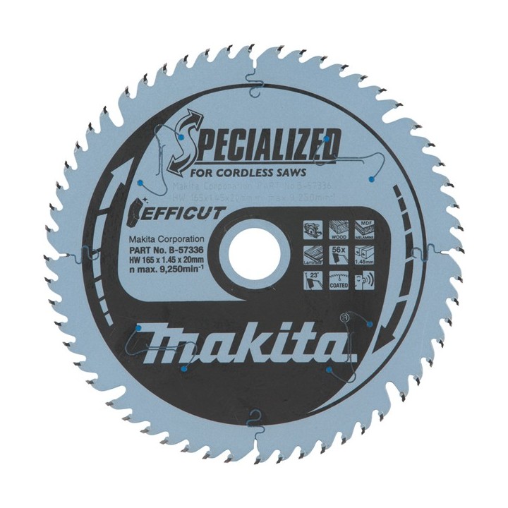 LAME CARBURE MULTI-BOIS EFFICUT 165X20MM 56D