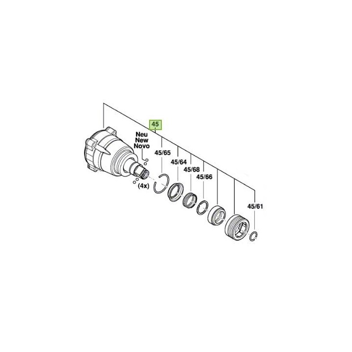 Engrenage boulonneuse Bosch GDX 18V-200, GDX 18V-200 C, GDX 18V-210 C - 1 600 A01 PG3