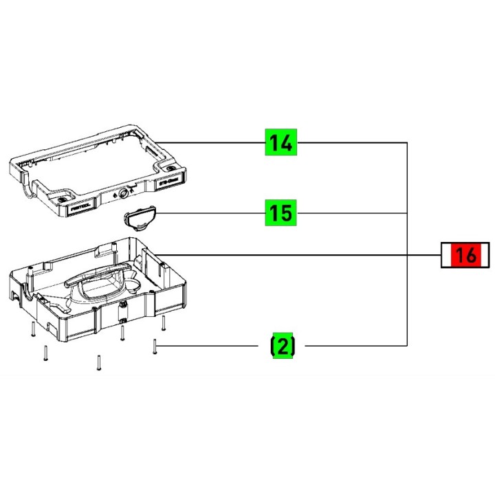 Coffret supérieur avec poignée aspirateur Festool CTL SYS - 500162