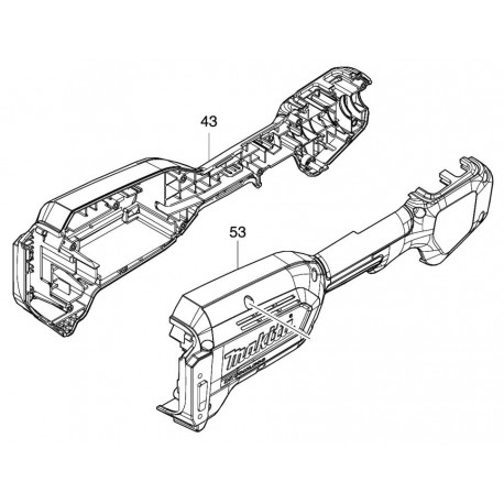 Carter de poignée taille-haie Makita DUN600L - 183N92-9