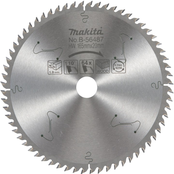 LAME CARBURE BOIS SPE RAD+BATT 165X20MM 64D