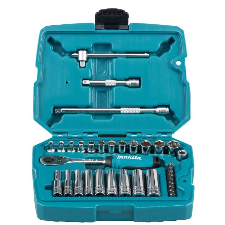 ENSEMBLE CLE A CLIQUET 1/4" 34PCS