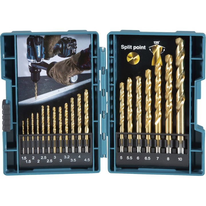 Coffret Makita de 19 forets HSS-TiN à métal - B-67795