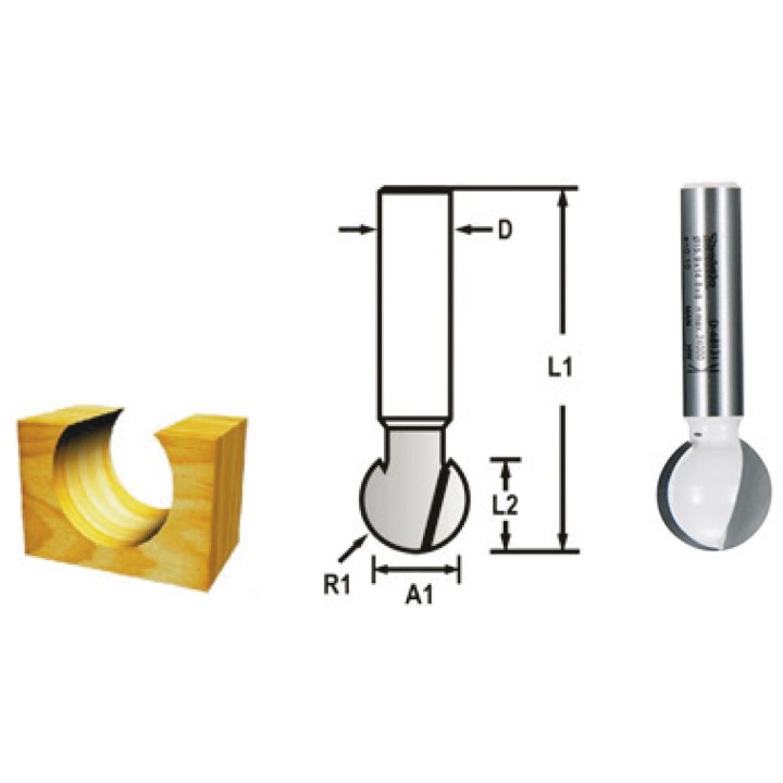 FRAISE BOULE Q 8 DIA 12,7