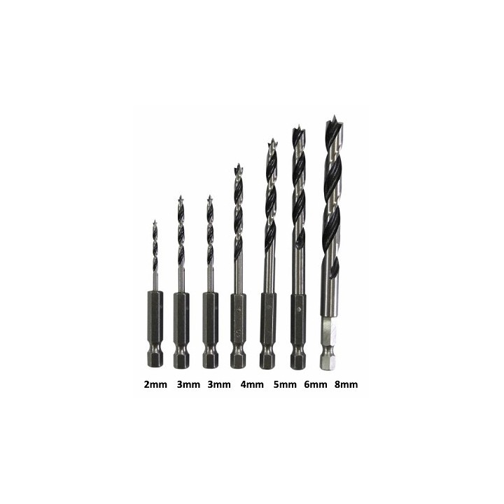 Coffret Makita de 7 forets à bois Hexa 1/4"